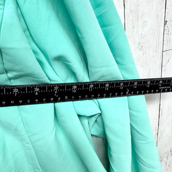 New Torrid Jacket Women Sz 6 Teal Open Front Collared Long Sleeve Blazer Preppy - Picture 7 of 8